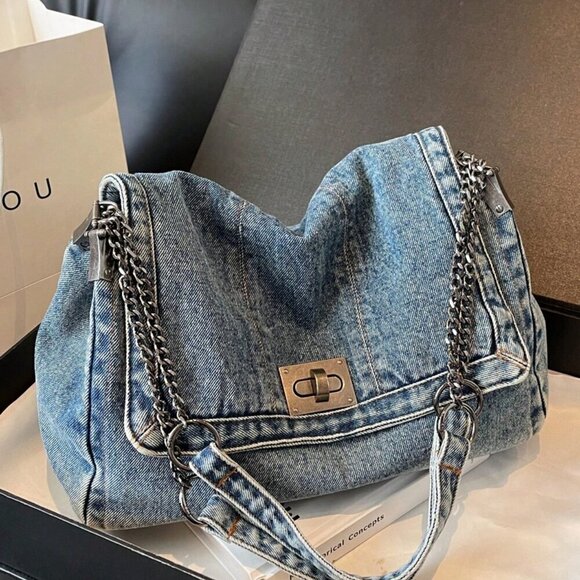 Blue Casual Women's Shoulder Minimalist Crossbody Large - Picture 7 of 10